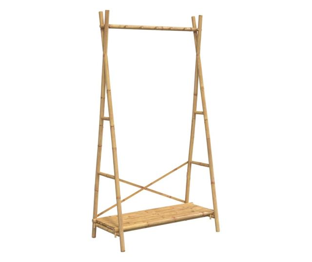 bambusz ruhaállvány polccal 102 x 50 x 190 cm