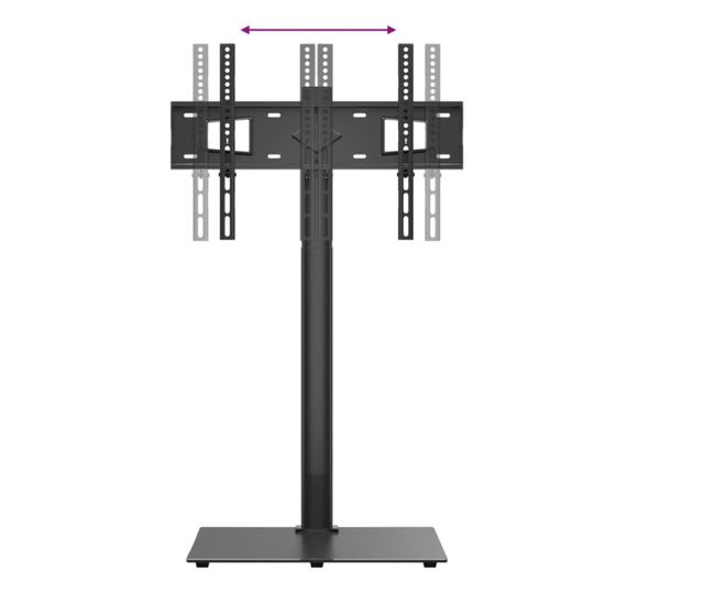1-szintes fekete sarok TV-állvány 32-65 hüvelyk