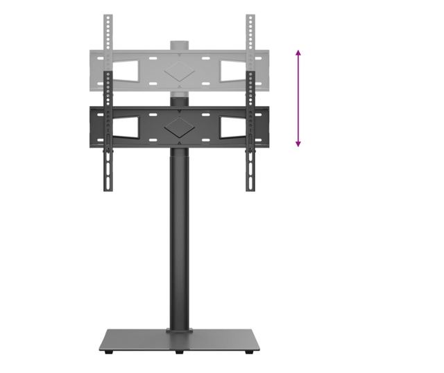1-szintes fekete sarok TV-állvány 32-65 hüvelyk