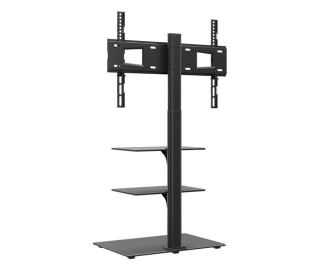 3-szintes fekete sarok TV-állvány 32-65 hüvelyk