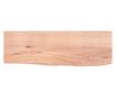 Светло кафяв стенен рафт 60x20x2 см масив дъб обработен