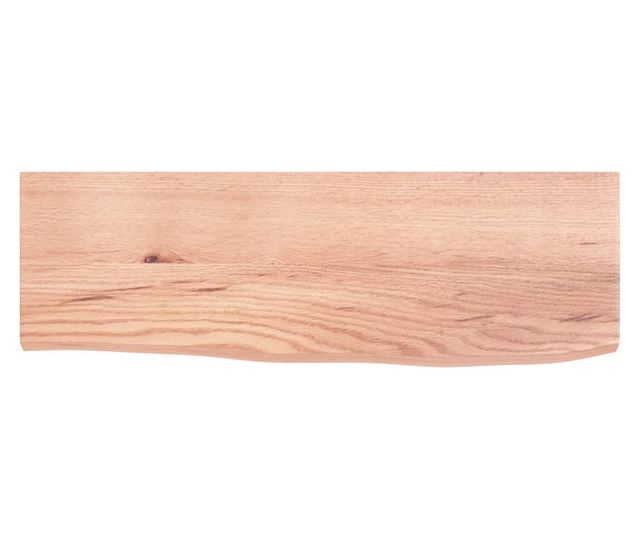 Светло кафяв стенен рафт 60x20x2 см масив дъб обработен