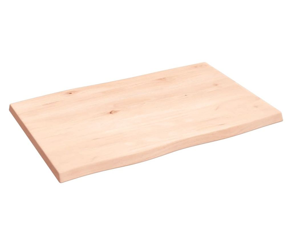 Стенна етажерка, 60x40x2 см, необработена масивна дъбова дървесина - 3