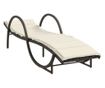 barna polyrattan napozóágy párnával 60 x 199 x 42 cm