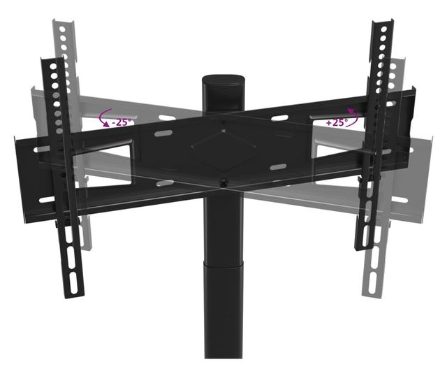 1-szintes fekete sarok TV-állvány 32-65 hüvelyk