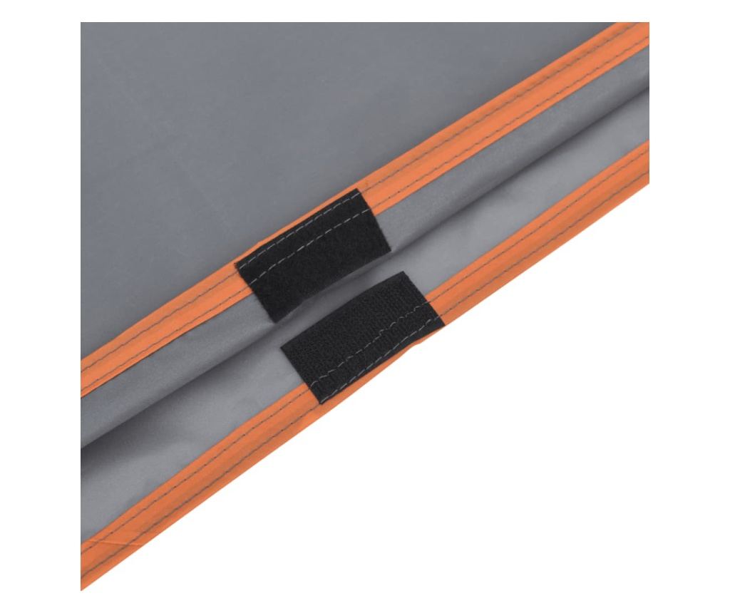 Pláštěnka pončo s kapucí 2 v 1 šedá a oranžová 223 x 145 cm - 7