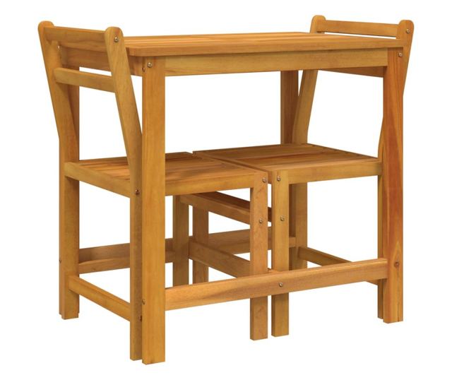 3 részes tömör akácfa erkélygarnitúra