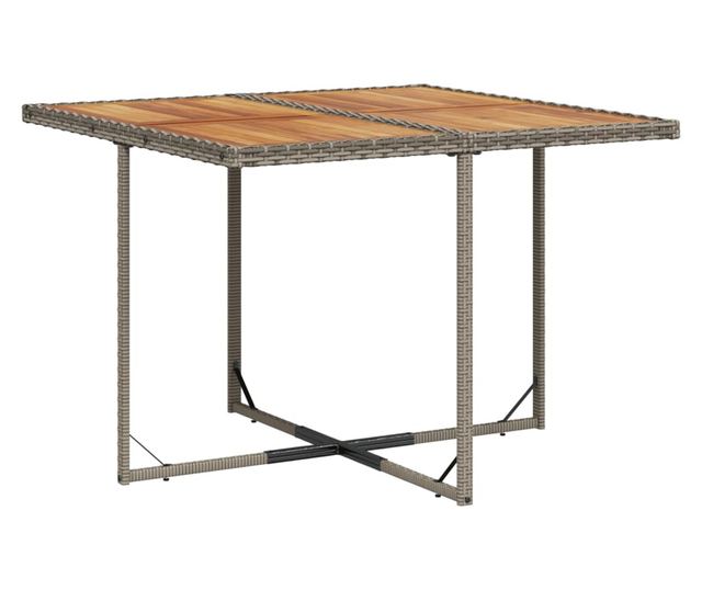 Градински трапезен комплект 9 части с възглавници сив полиратан