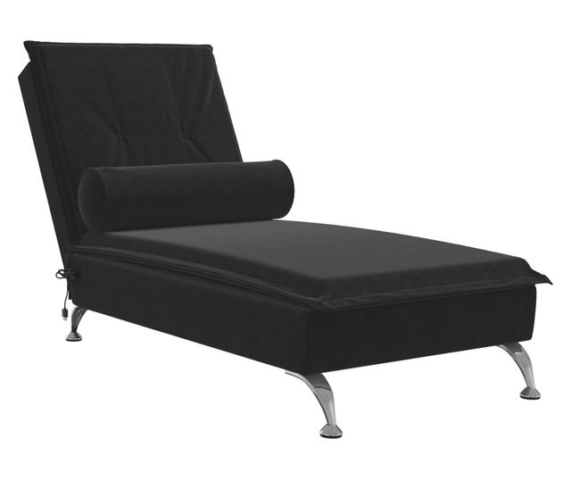 fekete bársony masszírozó dívány hengerpárnával