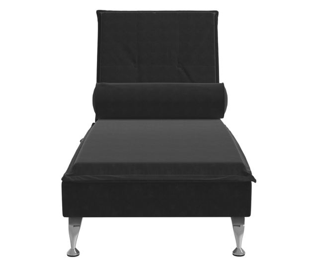 fekete bársony masszírozó dívány hengerpárnával