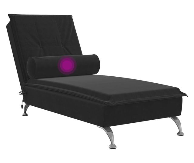 fekete bársony masszírozó dívány hengerpárnával