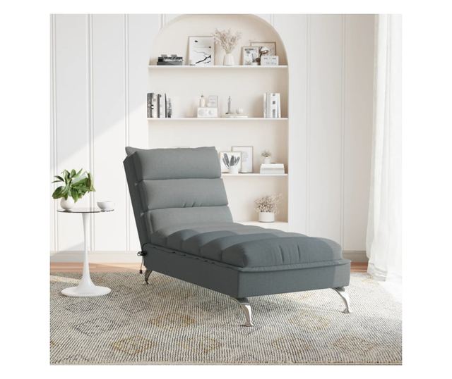 sötétszürke szövet masszírozó dívány párnával