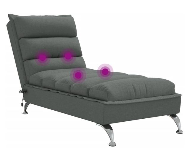 sötétszürke szövet masszírozó dívány párnával