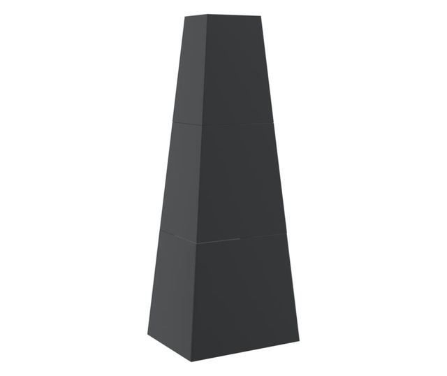 fekete acél kültéri toronykandalló tűzifatartóval