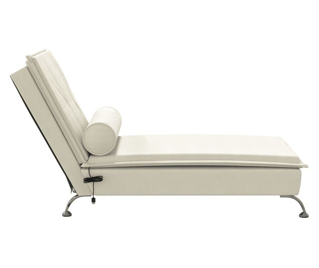 krémszínű bársony masszírozó dívány hengerpárnával