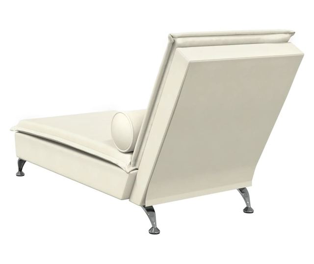 krémszínű bársony masszírozó dívány hengerpárnával