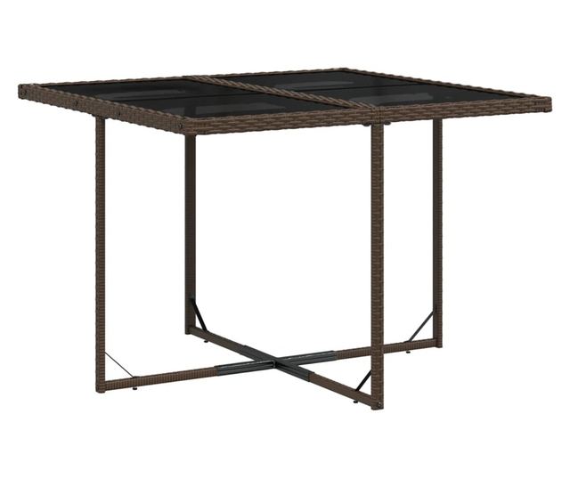 Градински трапезен комплект възглавници 9 части кафяв полиратан