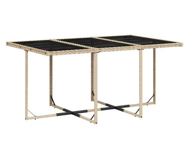 Градински комплект с възглавници, 11 части, бежов полиратан