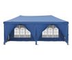 kék összecsukható rendezvénysátor oldalfalakkal 3 x 6 m