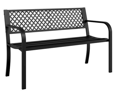 Vrtna klupa 119 cm crna čelična