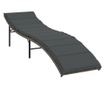 szürke polyrattan napozóágy párnával 55x199x50 cm