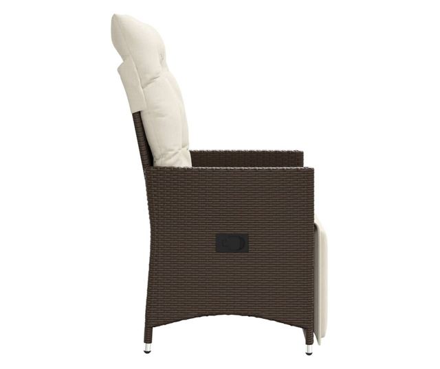 barna polyrattan dönthető kerti szék párnákkal