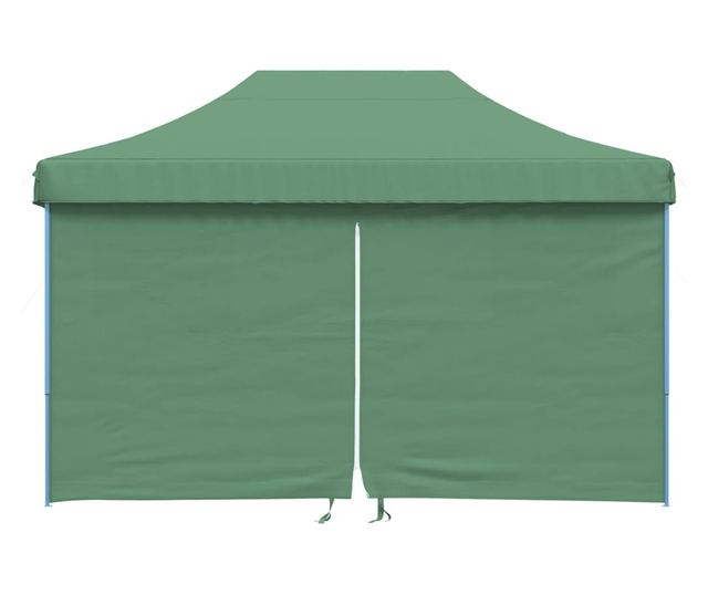 zöld összecsukható felugró rendezvénysátor 4 oldalfallal