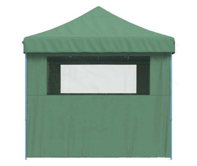 zöld összecsukható felugró rendezvénysátor 4 oldalfallal