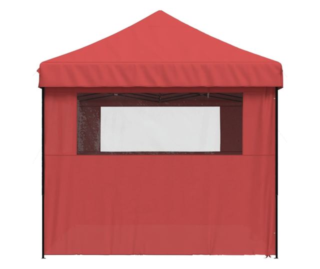 burgundi összecsukható felugró rendezvénysátor 4 oldalfallal
