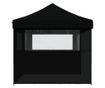 fekete összecsukható felugró rendezvénysátor 3 oldalfallal