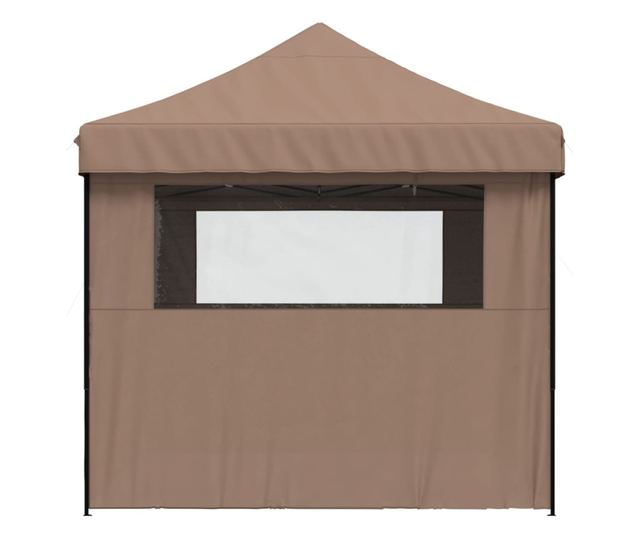 barna összecsukható felugró rendezvénysátor 4 oldalfallal