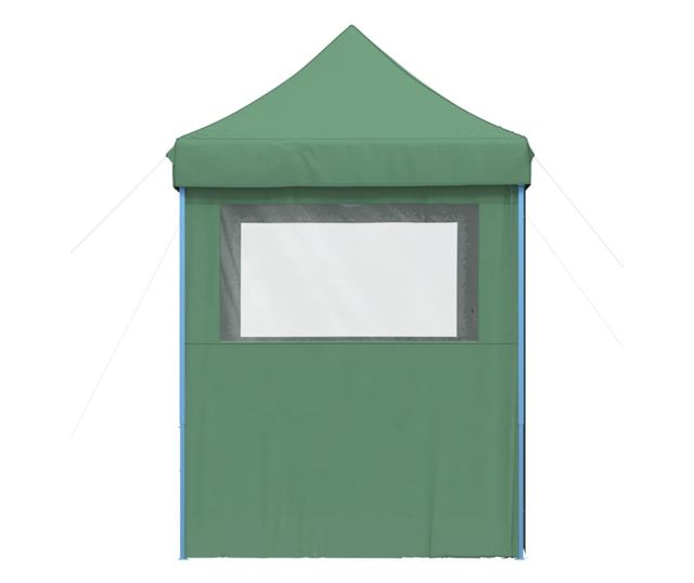 zöld összecsukható felugró rendezvénysátor 4 oldalfallal