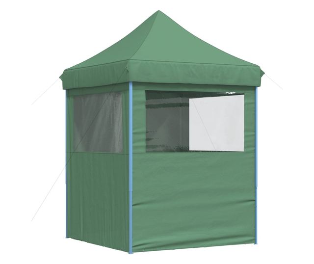zöld összecsukható felugró rendezvénysátor 4 oldalfallal