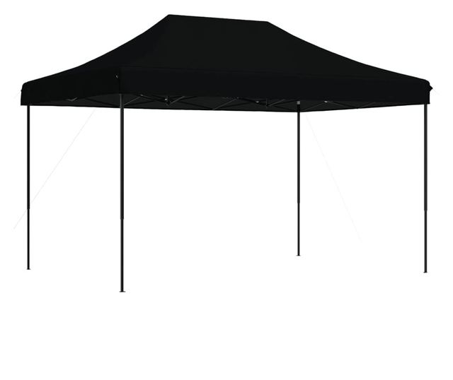 fekete összecsukható felugró rendezvénysátor 410x279x315 cm