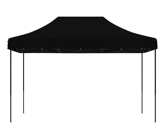 fekete összecsukható felugró rendezvénysátor 410x279x315 cm
