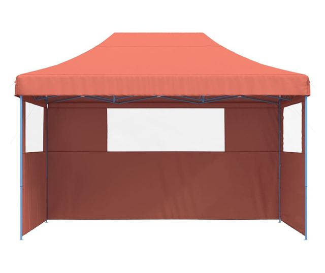 terrakotta összecsukható felugró rendezvénysátor 3 oldalfallal