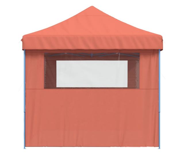 terrakotta összecsukható felugró rendezvénysátor 3 oldalfallal