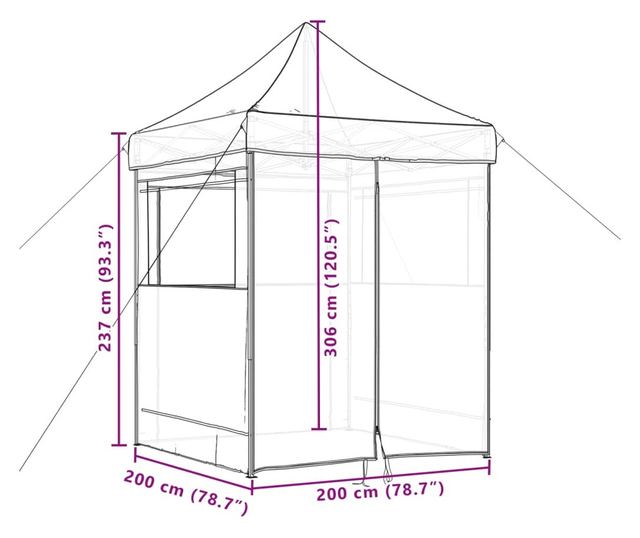 zöld összecsukható felugró rendezvénysátor 4 oldalfallal