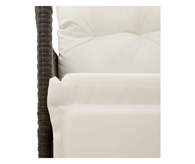 barna polyrattan dönthető kerti szék párnákkal