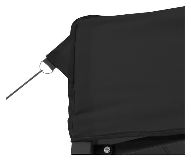 fekete összecsukható felugró rendezvénysátor 410x279x315 cm