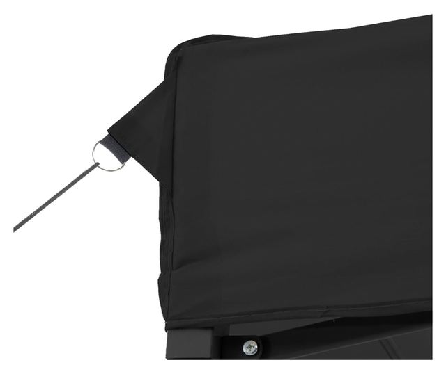 fekete összecsukható felugró rendezvénysátor 3 oldalfallal