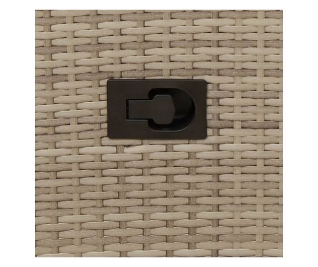 bézs polyrattan dönthető kerti szék párnákkal