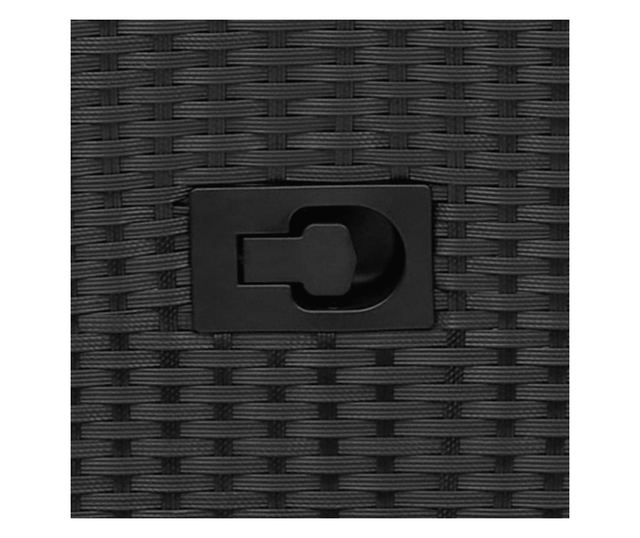 2 személyes fekete polyrattan dönthető kerti kanapé asztallal