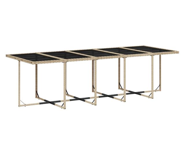 Градински комплект с възглавници 15 части бежов полиратан