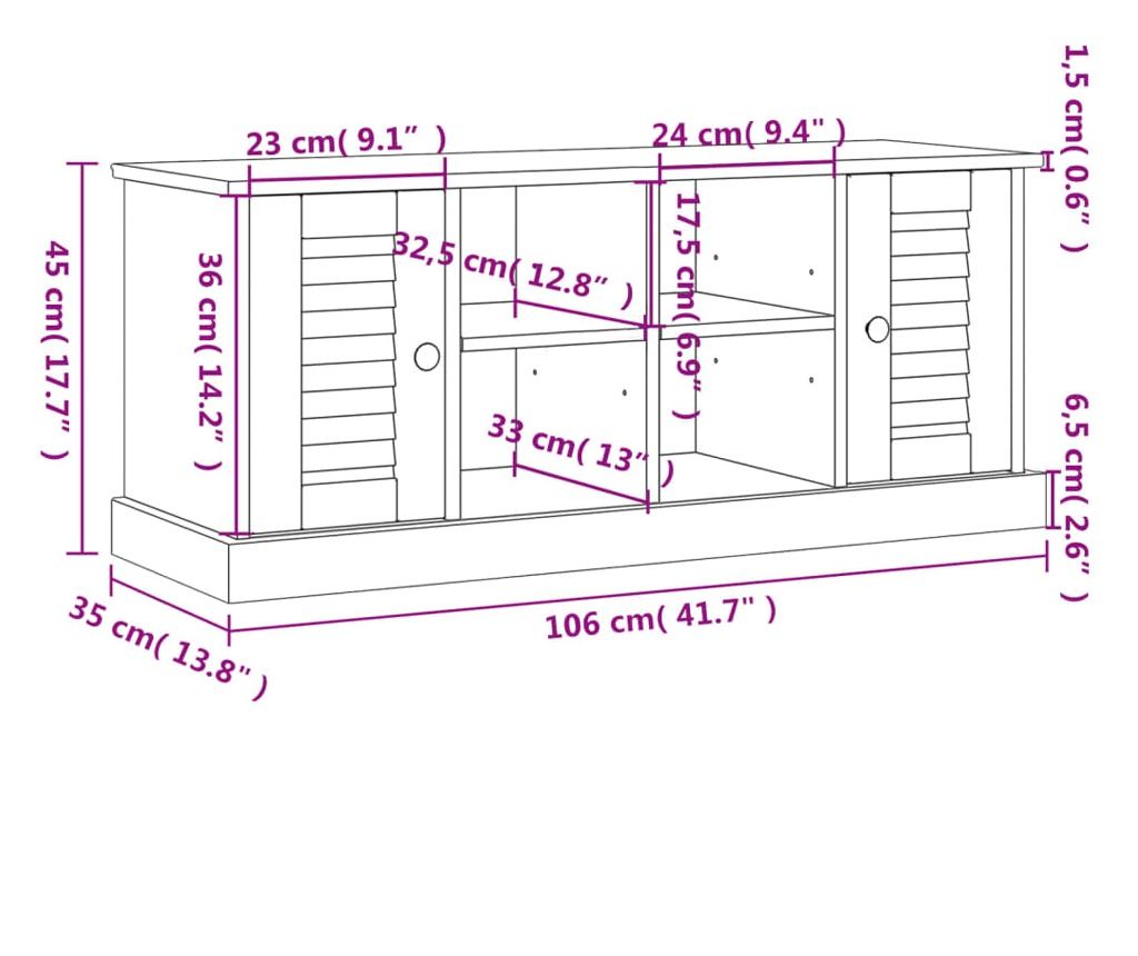 VIGO Пейка за обувки, 106x35x40 см, Масивна борова дървесина - 9