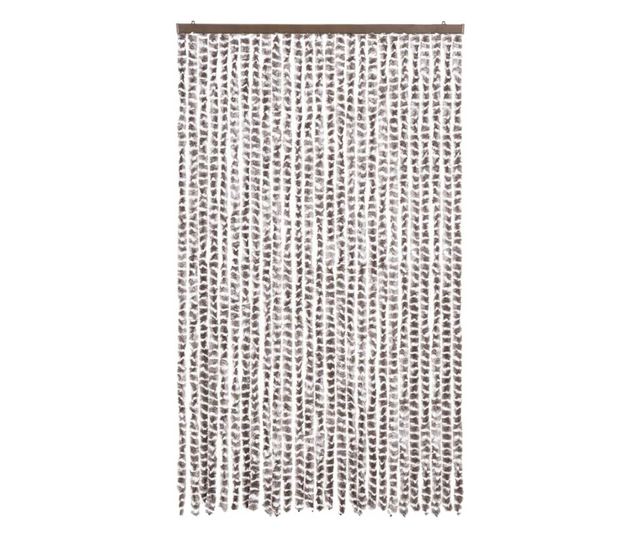 tópszínű és fehér zsenília rovarfüggöny 118x220 cm