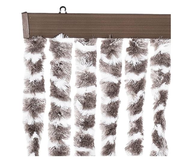 tópszínű és fehér zsenília rovarfüggöny 118x220 cm