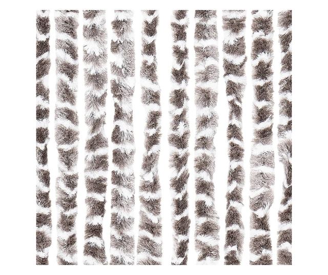 tópszínű és fehér zsenília rovarfüggöny 118x220 cm