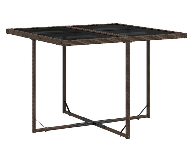 Градински трапезен комплект възглавници 9 части кафяв полиратан