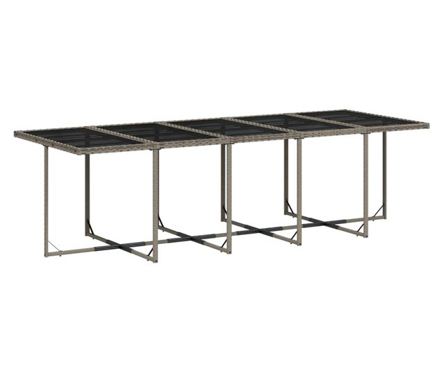 Градински комплект с възглавници 15 части полиратан сив